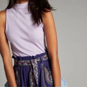 Maeve Anthropologie lavender alicia mock neck tank